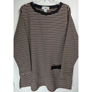 White Stag Woman Striped Long Sleeve Top Pocket Detail Size 18 20